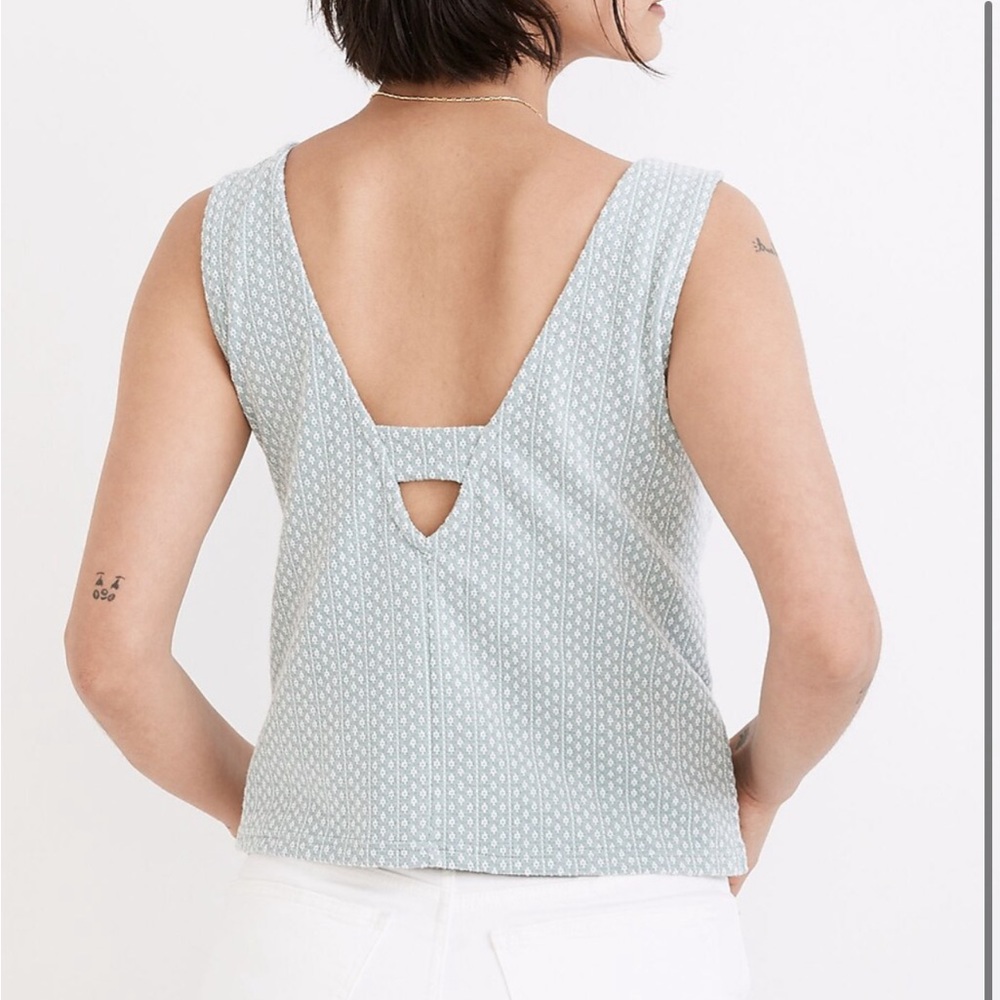 Madewell Jacquard Peekaboo-Back Crop Tank Size Small